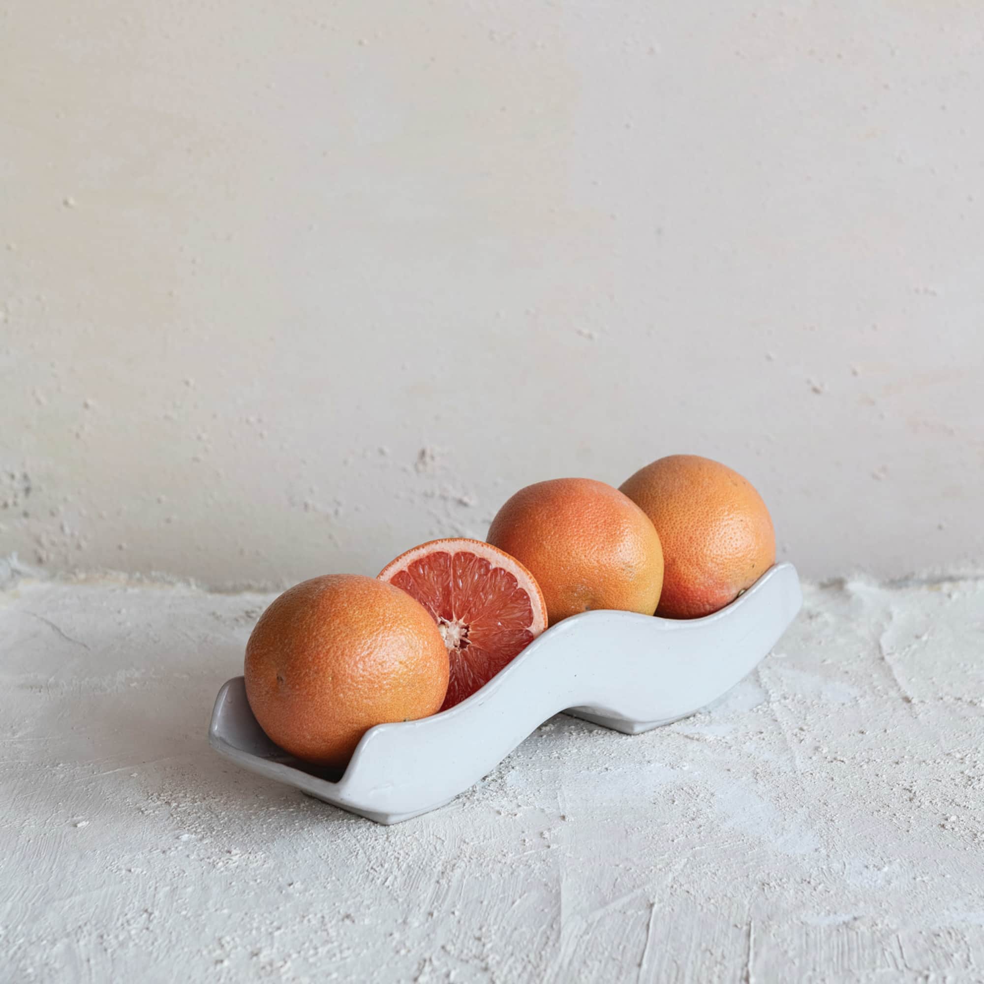 Hello Honey® 13.25" White Stoneware Wavy Tray